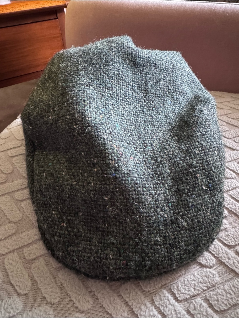 Unisex Hanna Hats Small Donegal Touring Cap Tweed in Irish Tweed - Dark Green